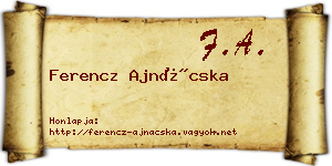 Ferencz Ajnácska névjegykártya